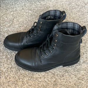 Leather Combat Boots - Size 9